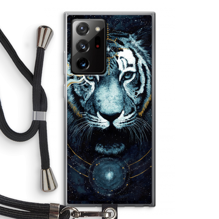 Darkness Tiger: Samsung Galaxy Note 20 Ultra / Note 20 Ultra 5G Transparant Hoesje met koord
