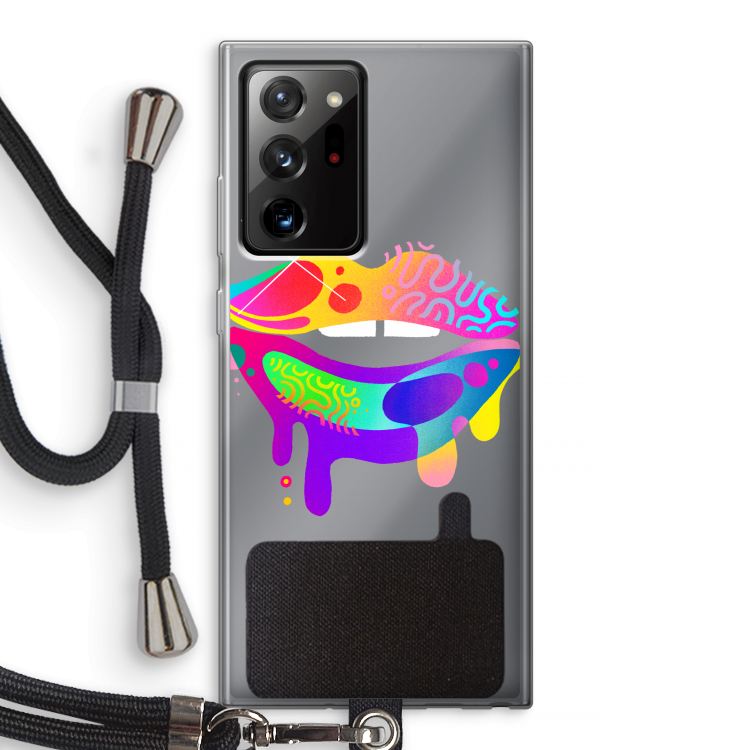 Lip Palette: Samsung Galaxy Note 20 Ultra / Note 20 Ultra 5G Transparant Hoesje met koord