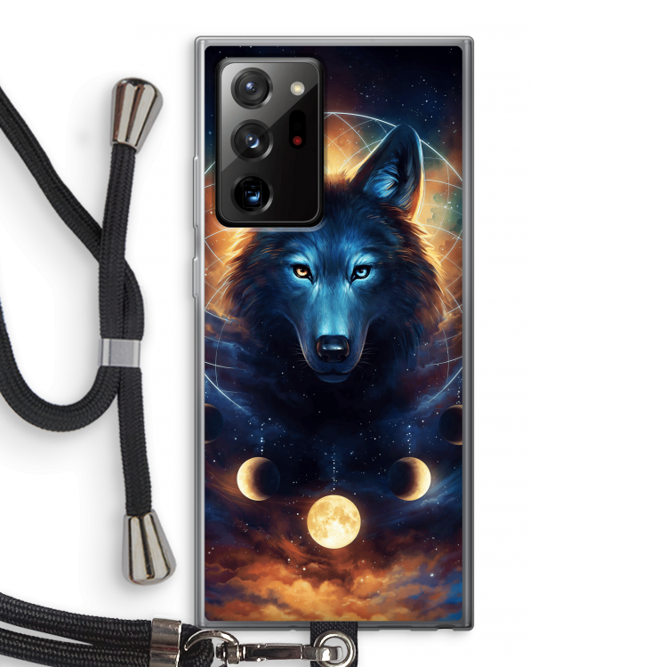 Wolf Dreamcatcher: Samsung Galaxy Note 20 Ultra / Note 20 Ultra 5G Transparant Hoesje met koord