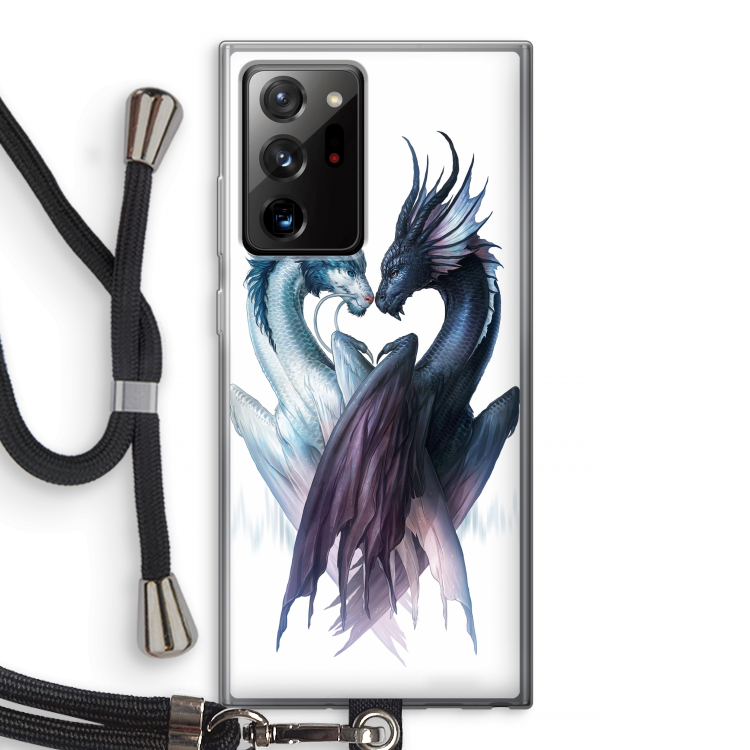 Yin Yang Dragons: Samsung Galaxy Note 20 Ultra / Note 20 Ultra 5G Transparant Hoesje met koord