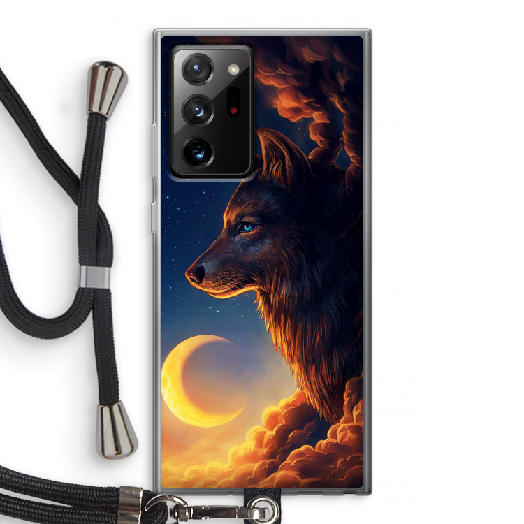 Night Guardian: Samsung Galaxy Note 20 Ultra / Note 20 Ultra 5G Transparant Hoesje met koord