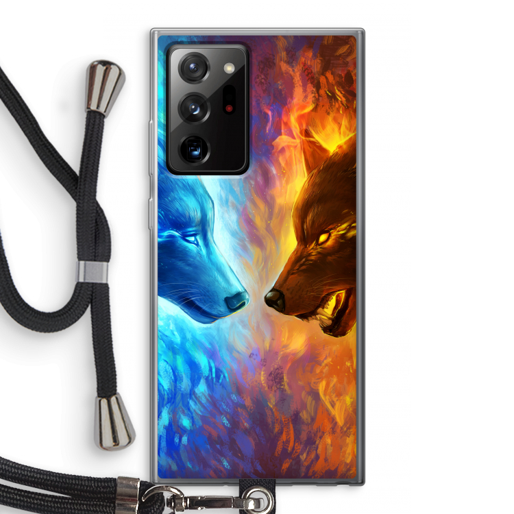 Fire & Ice: Samsung Galaxy Note 20 Ultra / Note 20 Ultra 5G Transparant Hoesje met koord