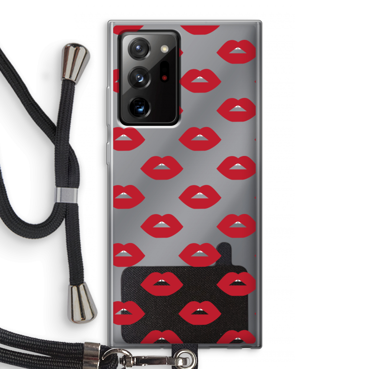 Lips: Samsung Galaxy Note 20 Ultra / Note 20 Ultra 5G Transparant Hoesje met koord