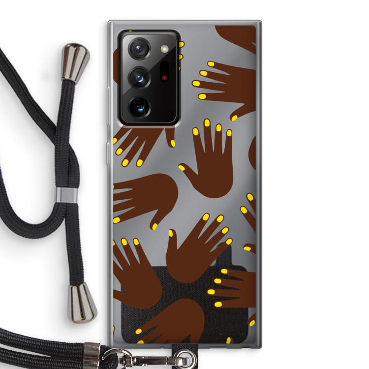 Hands dark: Samsung Galaxy Note 20 Ultra / Note 20 Ultra 5G Transparant Hoesje met koord