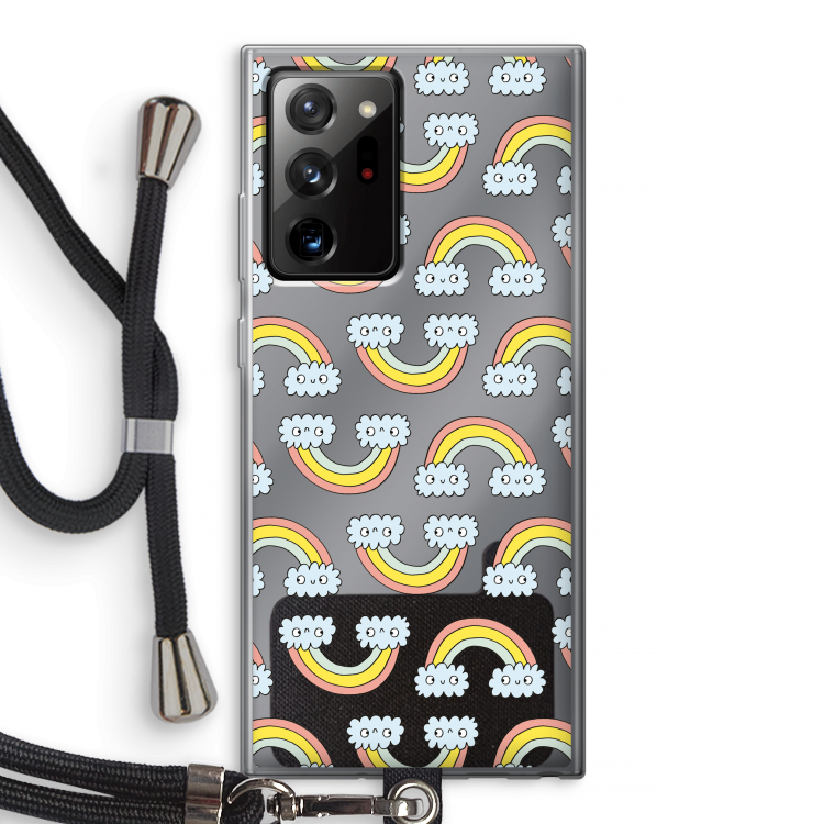 Regenboog: Samsung Galaxy Note 20 Ultra / Note 20 Ultra 5G Transparant Hoesje met koord