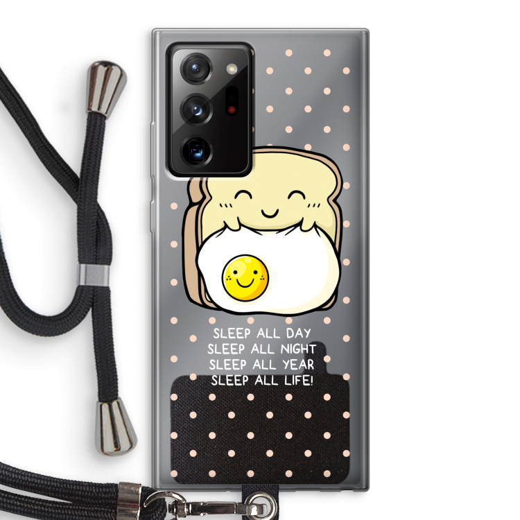 Sleep All Day: Samsung Galaxy Note 20 Ultra / Note 20 Ultra 5G Transparant Hoesje met koord