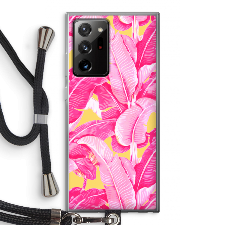 Pink Banana: Samsung Galaxy Note 20 Ultra / Note 20 Ultra 5G Transparant Hoesje met koord