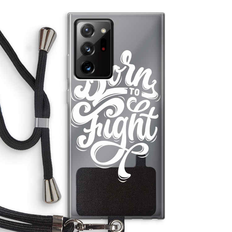 Born to Fight: Samsung Galaxy Note 20 Ultra / Note 20 Ultra 5G Transparant Hoesje met koord