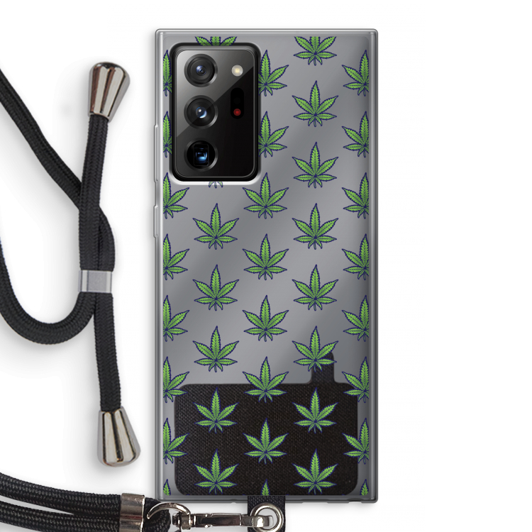 Weed: Samsung Galaxy Note 20 Ultra / Note 20 Ultra 5G Transparant Hoesje met koord
