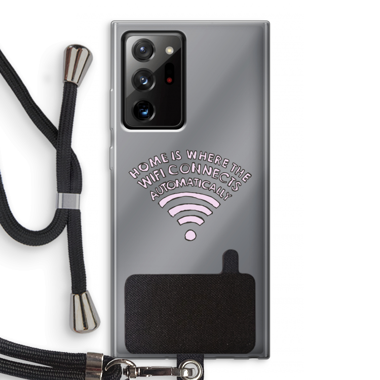 Home Is Where The Wifi Is: Samsung Galaxy Note 20 Ultra / Note 20 Ultra 5G Transparant Hoesje met koord