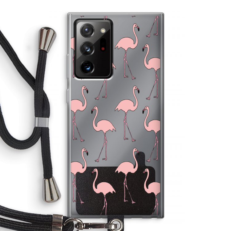 Anything Flamingoes: Samsung Galaxy Note 20 Ultra / Note 20 Ultra 5G Transparant Hoesje met koord