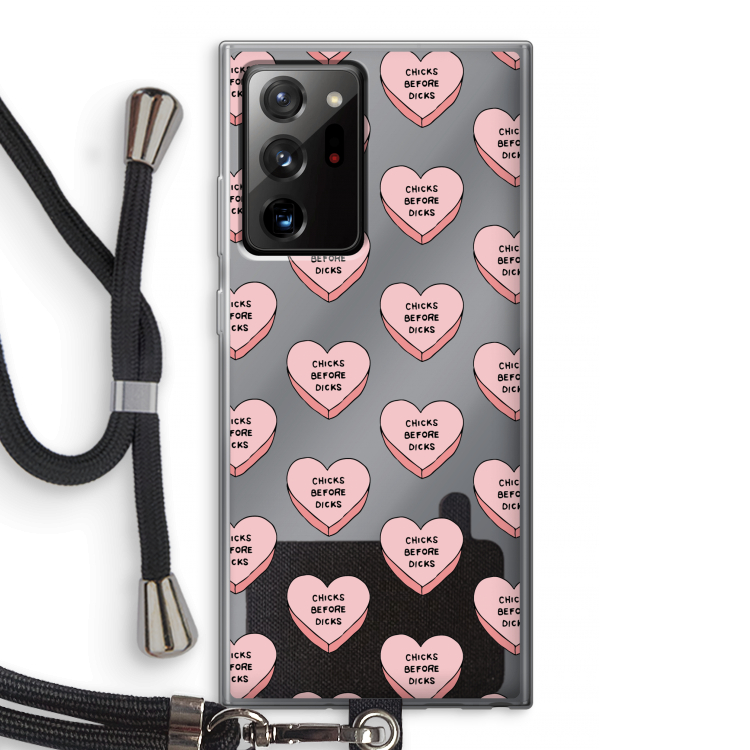 Chicks before dicks: Samsung Galaxy Note 20 Ultra / Note 20 Ultra 5G Transparant Hoesje met koord