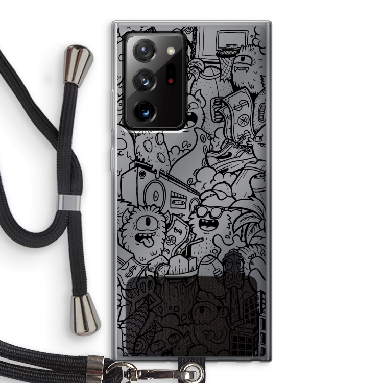 Vexx Black City : Samsung Galaxy Note 20 Ultra / Note 20 Ultra 5G Transparant Hoesje met koord