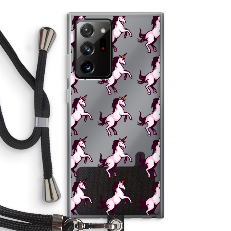 Musketon Unicorn: Samsung Galaxy Note 20 Ultra / Note 20 Ultra 5G Transparant Hoesje met koord