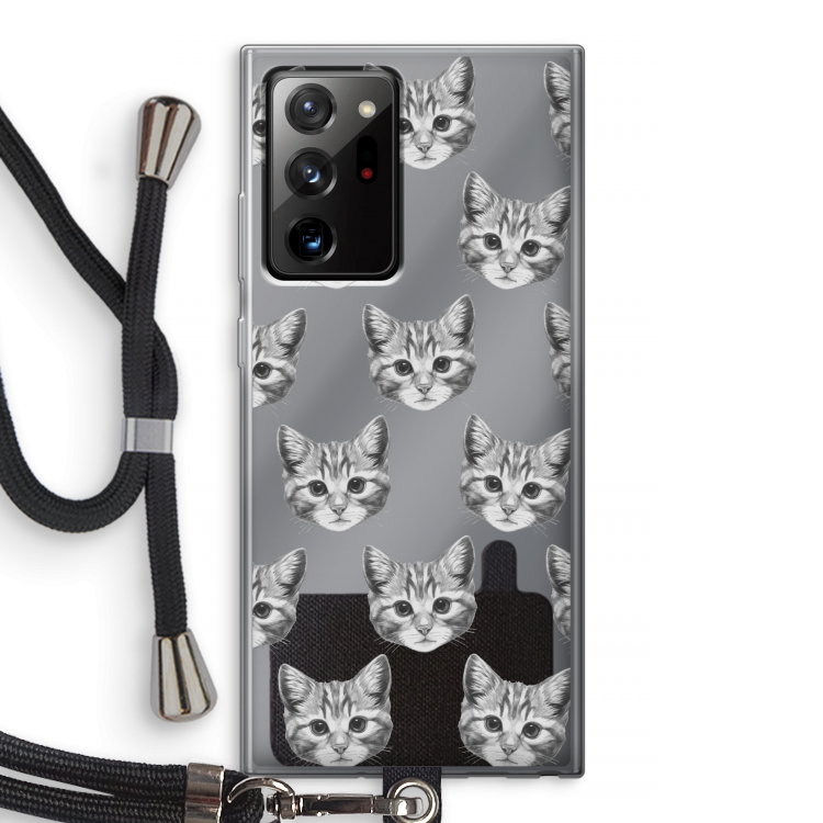 Kitten: Samsung Galaxy Note 20 Ultra / Note 20 Ultra 5G Transparant Hoesje met koord