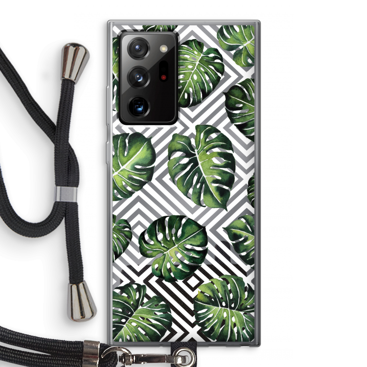 Geometrische jungle: Samsung Galaxy Note 20 Ultra / Note 20 Ultra 5G Transparant Hoesje met koord