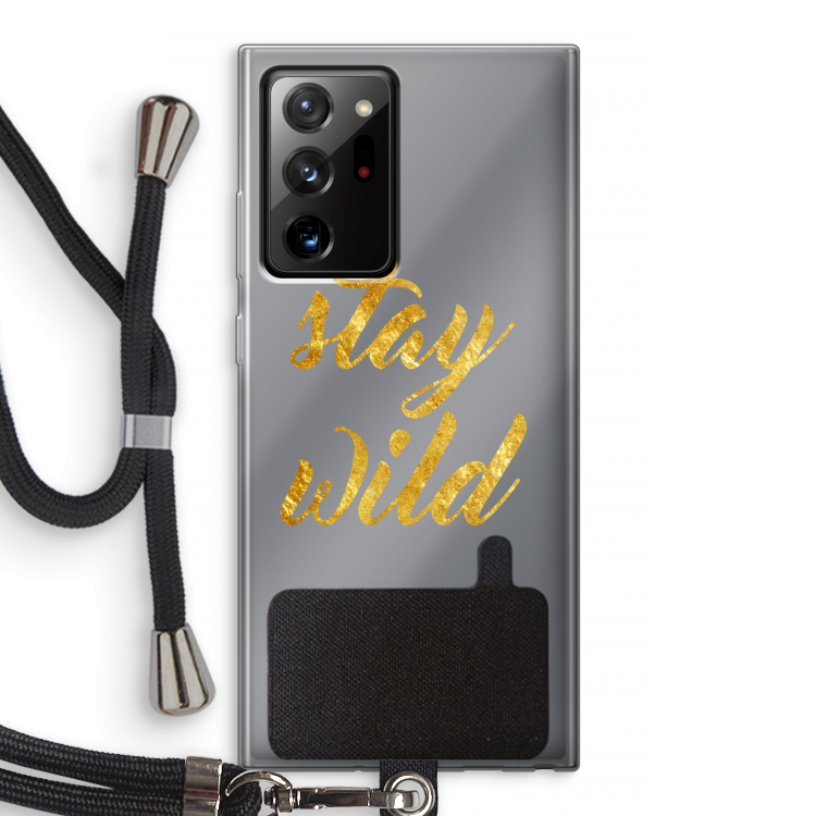 Stay wild: Samsung Galaxy Note 20 Ultra / Note 20 Ultra 5G Transparant Hoesje met koord