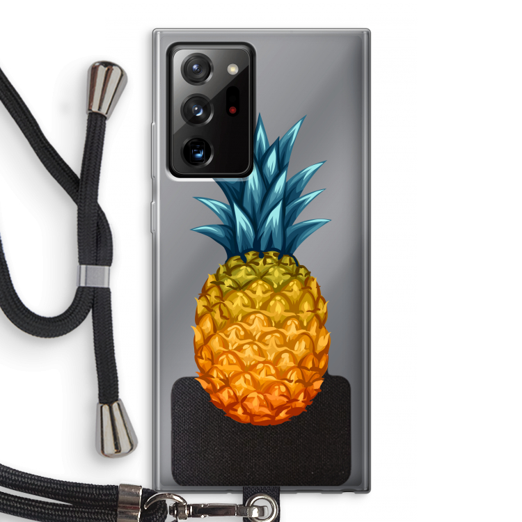 Grote ananas: Samsung Galaxy Note 20 Ultra / Note 20 Ultra 5G Transparant Hoesje met koord