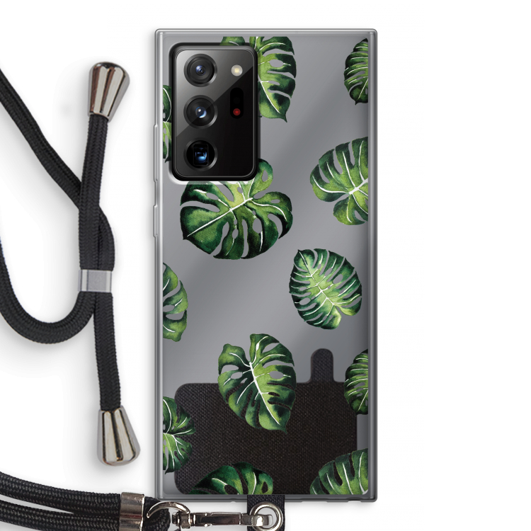 Tropische bladeren: Samsung Galaxy Note 20 Ultra / Note 20 Ultra 5G Transparant Hoesje met koord