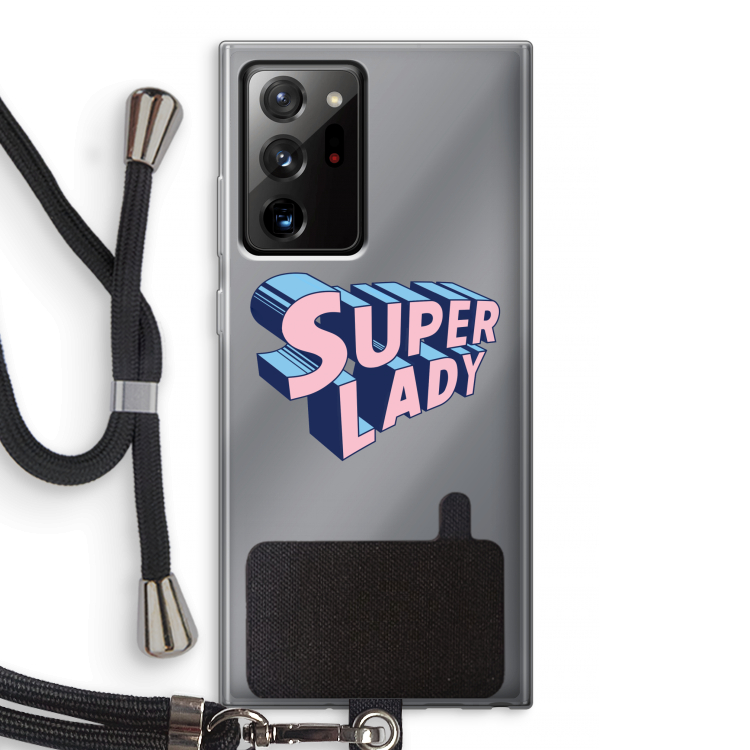 Superlady: Samsung Galaxy Note 20 Ultra / Note 20 Ultra 5G Transparant Hoesje met koord