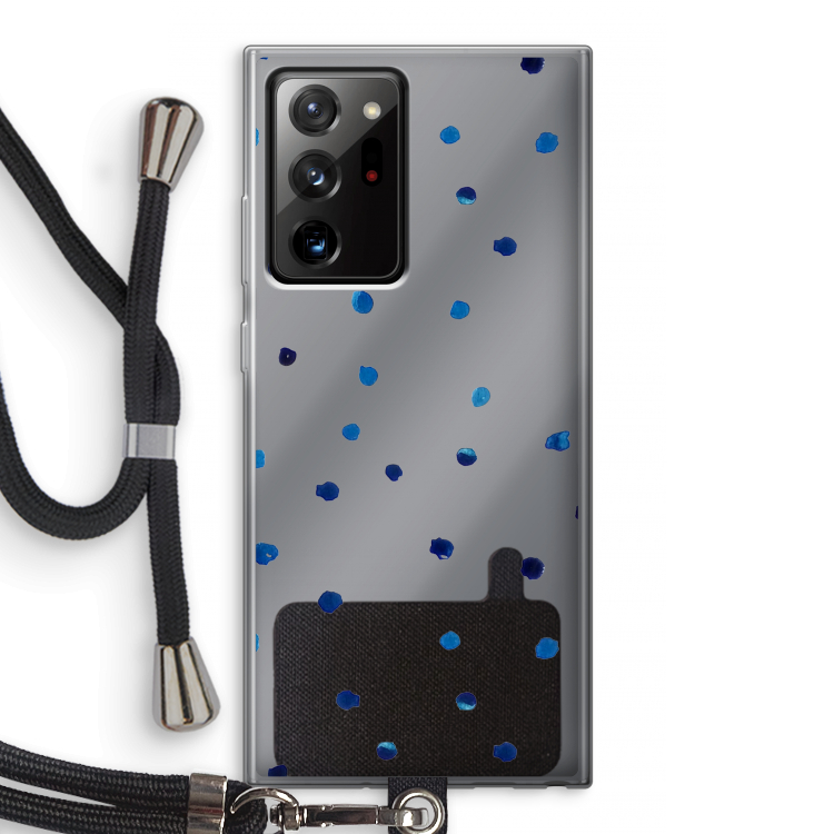 Blauwe stippen: Samsung Galaxy Note 20 Ultra / Note 20 Ultra 5G Transparant Hoesje met koord
