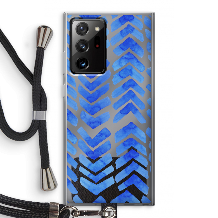 Blauwe pijlen: Samsung Galaxy Note 20 Ultra / Note 20 Ultra 5G Transparant Hoesje met koord
