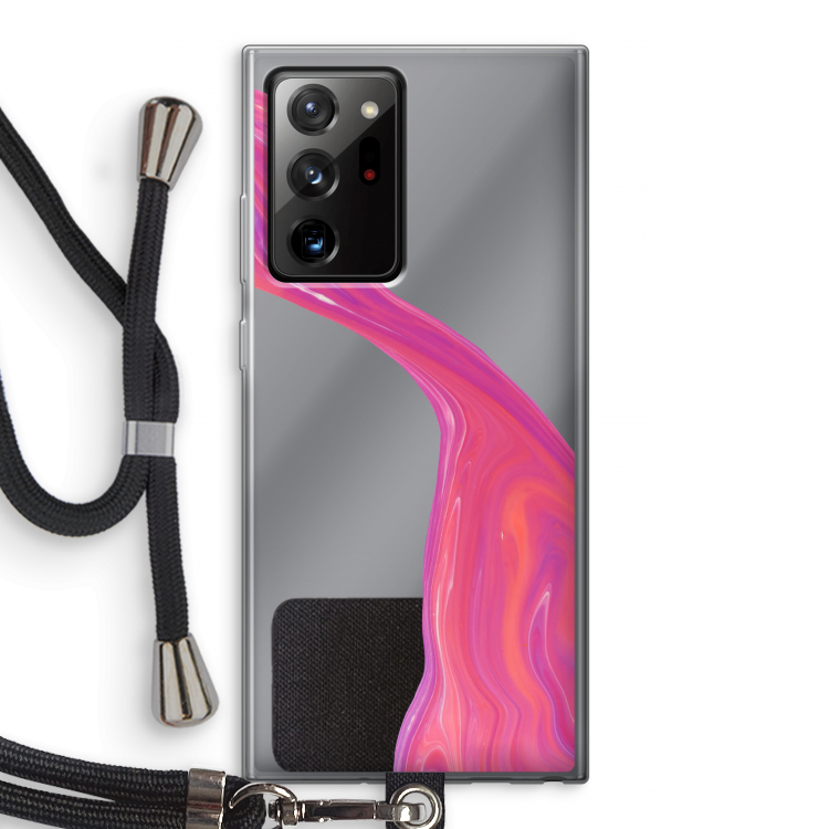 Paarse stroom: Samsung Galaxy Note 20 Ultra / Note 20 Ultra 5G Transparant Hoesje met koord