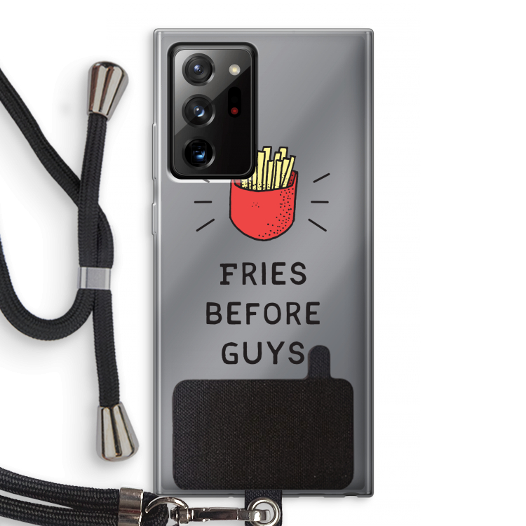Fries before guys: Samsung Galaxy Note 20 Ultra / Note 20 Ultra 5G Transparant Hoesje met koord