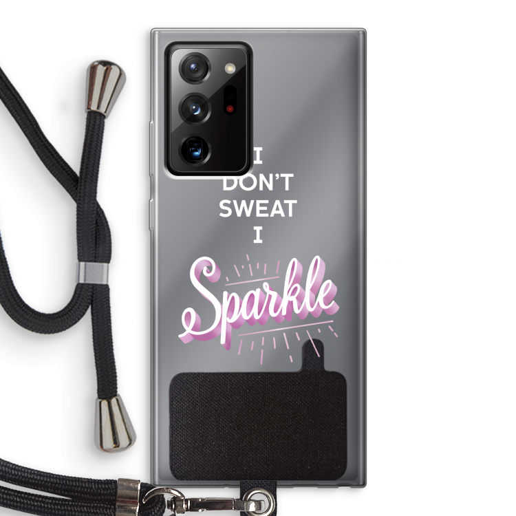 Sparkle quote: Samsung Galaxy Note 20 Ultra / Note 20 Ultra 5G Transparant Hoesje met koord