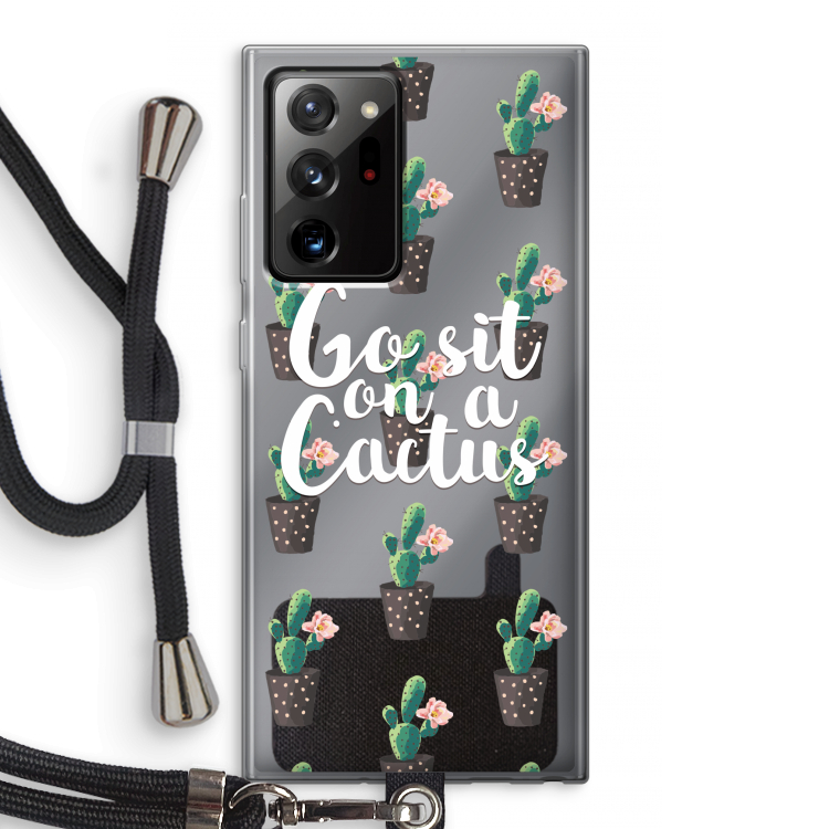 Cactus quote: Samsung Galaxy Note 20 Ultra / Note 20 Ultra 5G Transparant Hoesje met koord