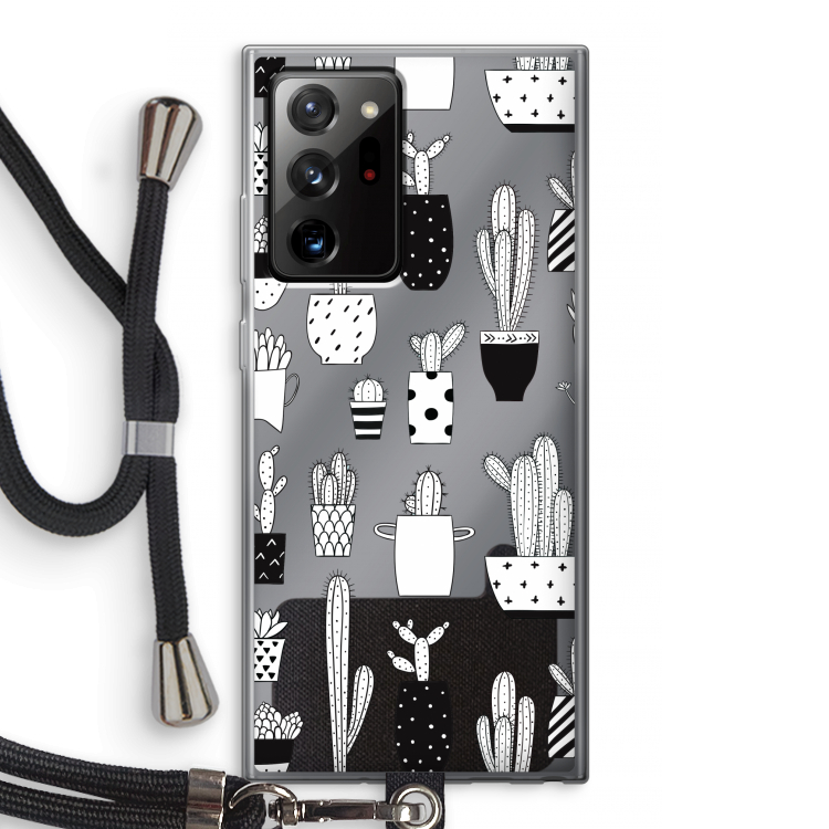 Cactusmotief: Samsung Galaxy Note 20 Ultra / Note 20 Ultra 5G Transparant Hoesje met koord