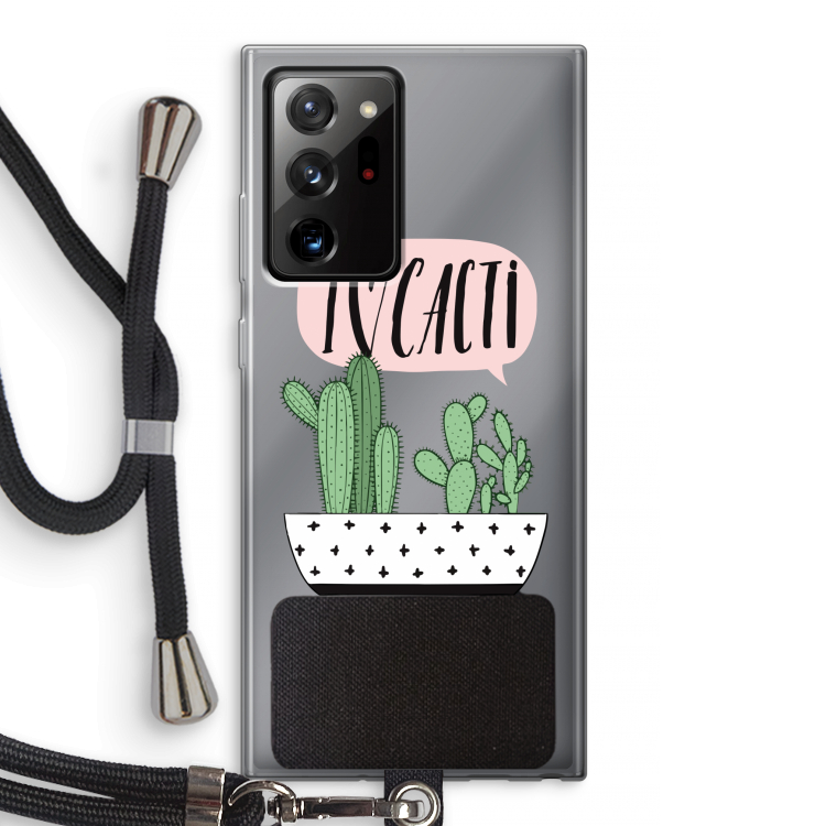 I love cacti: Samsung Galaxy Note 20 Ultra / Note 20 Ultra 5G Transparant Hoesje met koord