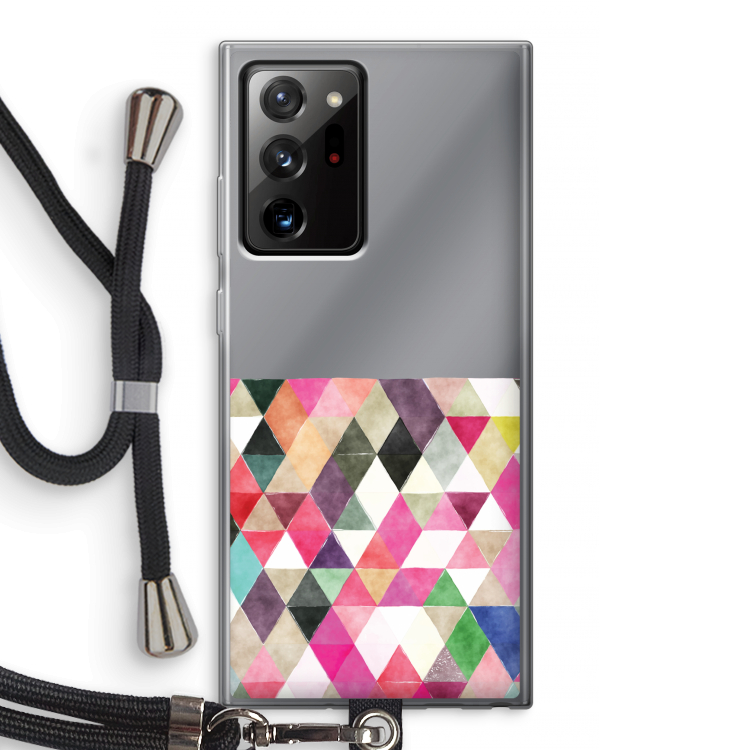 Gekleurde driehoekjes: Samsung Galaxy Note 20 Ultra / Note 20 Ultra 5G Transparant Hoesje met koord