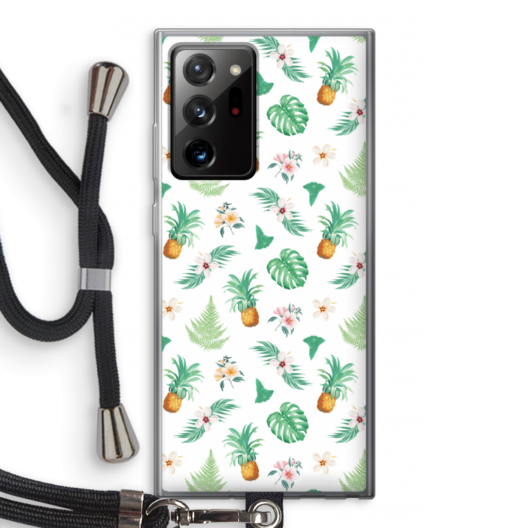 Ananas bladeren: Samsung Galaxy Note 20 Ultra / Note 20 Ultra 5G Transparant Hoesje met koord