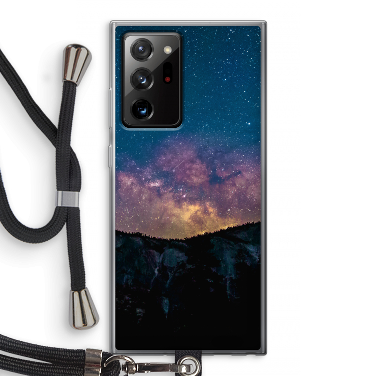 Travel to space: Samsung Galaxy Note 20 Ultra / Note 20 Ultra 5G Transparant Hoesje met koord
