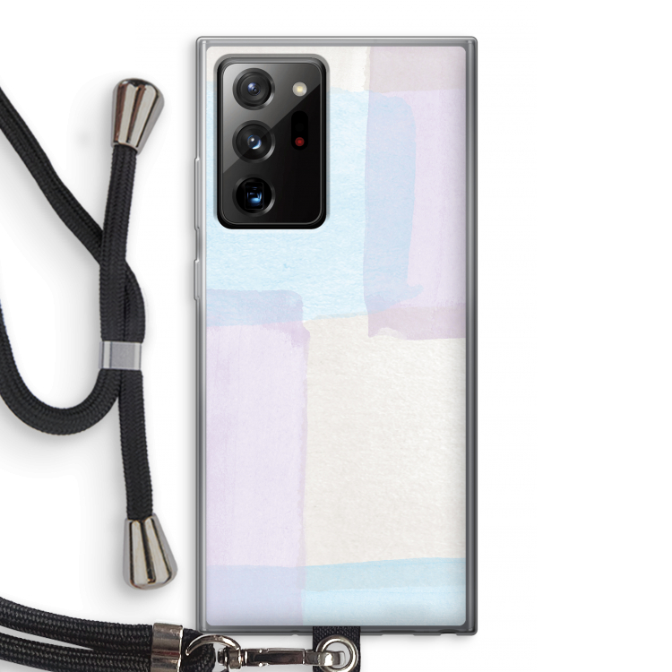 Square pastel: Samsung Galaxy Note 20 Ultra / Note 20 Ultra 5G Transparant Hoesje met koord