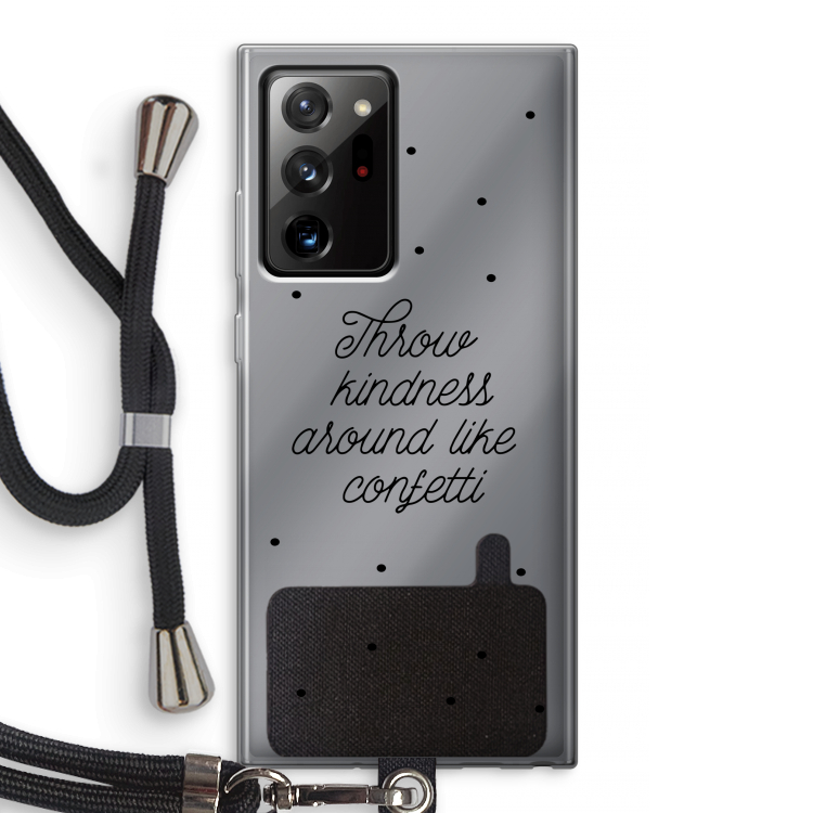 Confetti: Samsung Galaxy Note 20 Ultra / Note 20 Ultra 5G Transparant Hoesje met koord