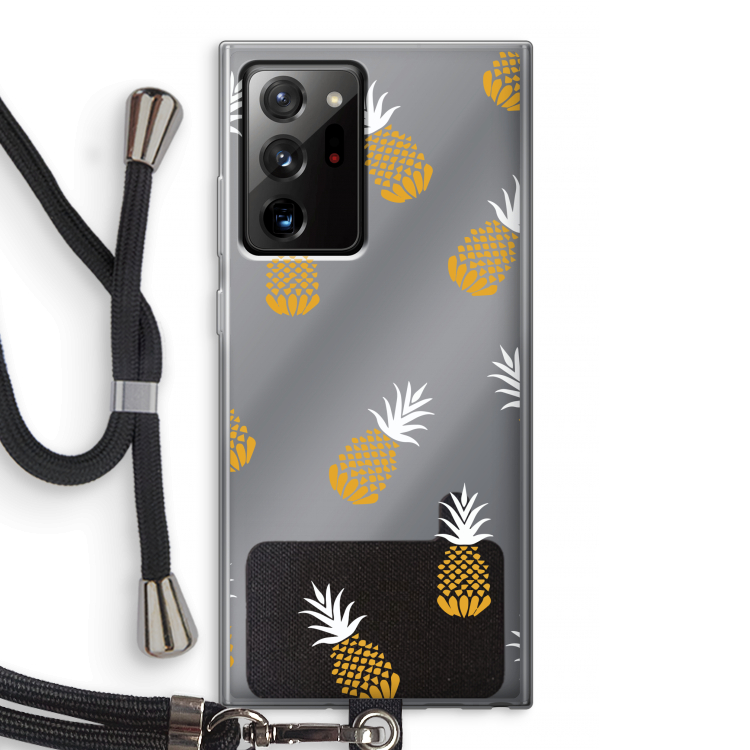 Ananasjes: Samsung Galaxy Note 20 Ultra / Note 20 Ultra 5G Transparant Hoesje met koord