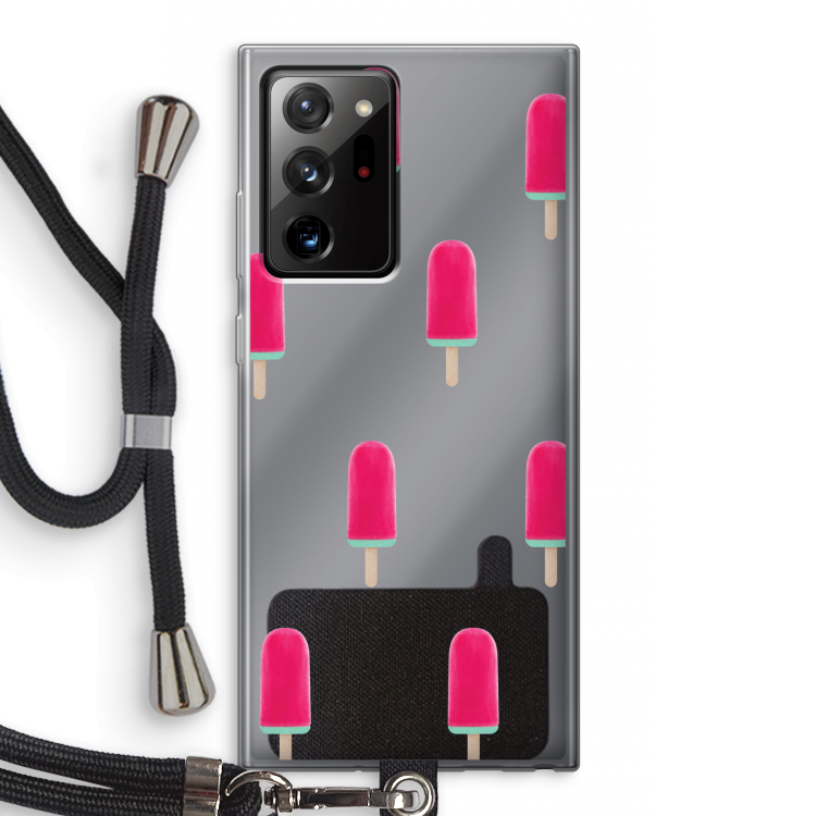 Waterijsje: Samsung Galaxy Note 20 Ultra / Note 20 Ultra 5G Transparant Hoesje met koord