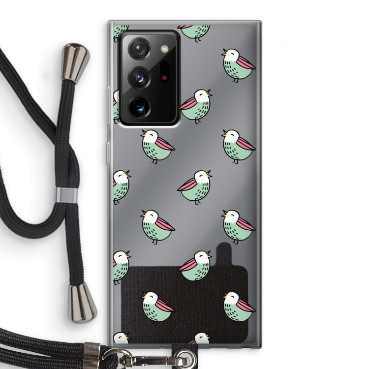 Vogeltjes: Samsung Galaxy Note 20 Ultra / Note 20 Ultra 5G Transparant Hoesje met koord