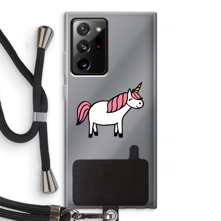 Eenhoorn: Samsung Galaxy Note 20 Ultra / Note 20 Ultra 5G Transparant Hoesje met koord