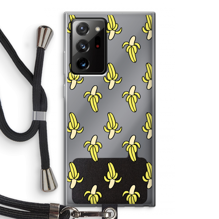 Bananas: Samsung Galaxy Note 20 Ultra / Note 20 Ultra 5G Transparant Hoesje met koord