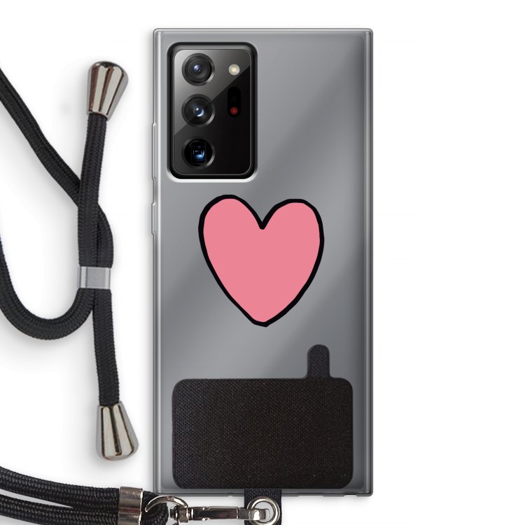 Hartje: Samsung Galaxy Note 20 Ultra / Note 20 Ultra 5G Transparant Hoesje met koord