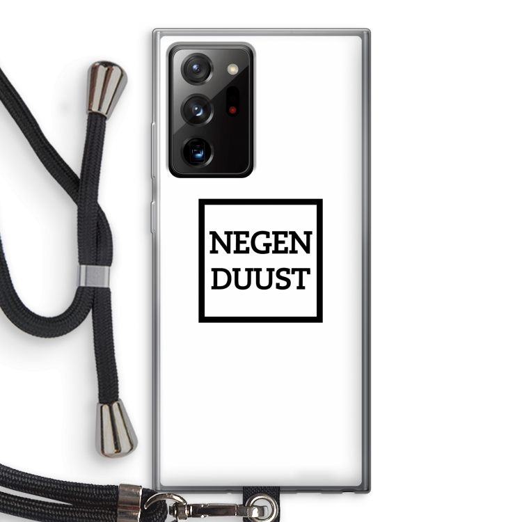 Negenduust vierkant: Samsung Galaxy Note 20 Ultra / Note 20 Ultra 5G Transparant Hoesje met koord
