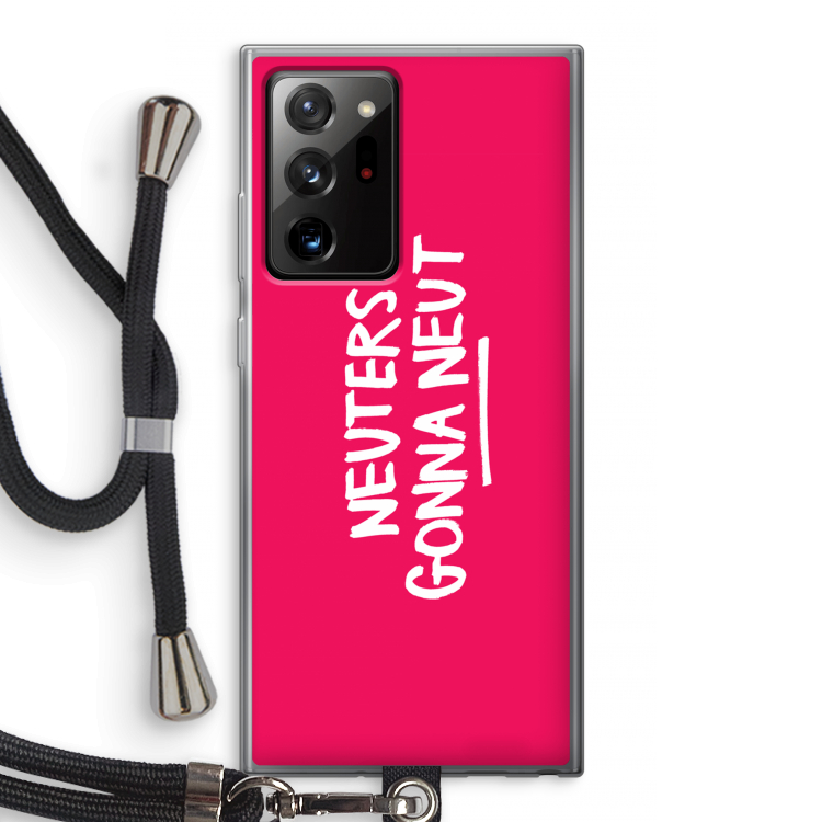 Neuters (roze): Samsung Galaxy Note 20 Ultra / Note 20 Ultra 5G Transparant Hoesje met koord