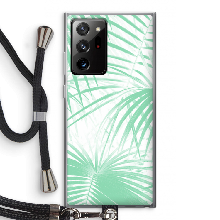 Palmbladeren: Samsung Galaxy Note 20 Ultra / Note 20 Ultra 5G Transparant Hoesje met koord