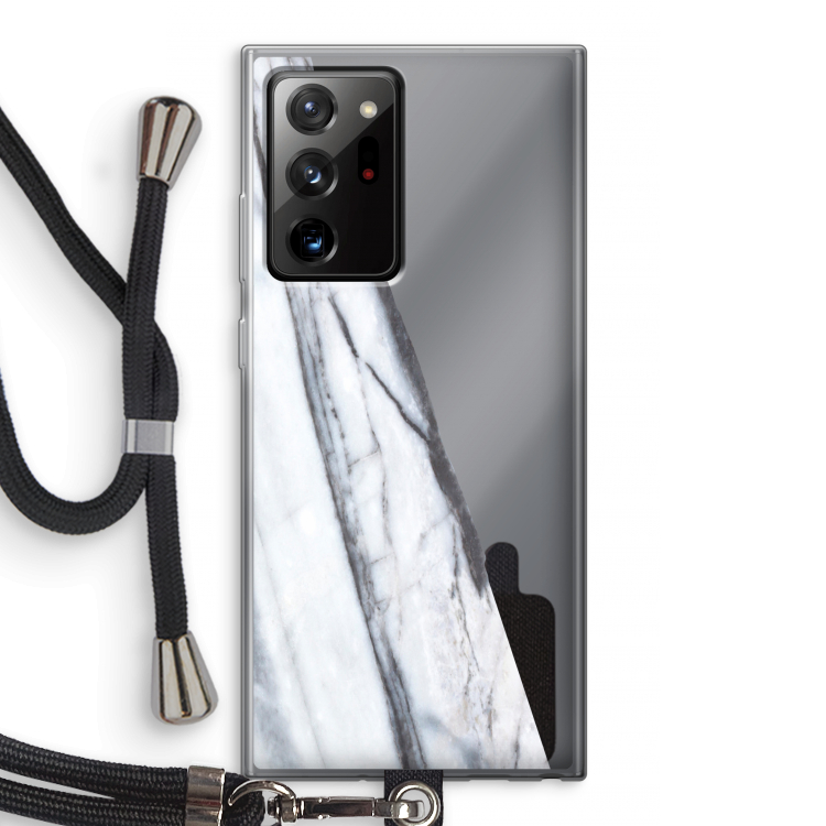 Gestreepte marmer: Samsung Galaxy Note 20 Ultra / Note 20 Ultra 5G Transparant Hoesje met koord