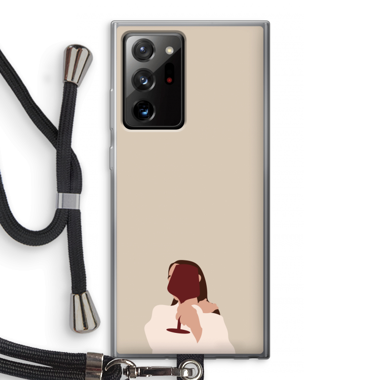 I drink wine: Samsung Galaxy Note 20 Ultra / Note 20 Ultra 5G Transparant Hoesje met koord