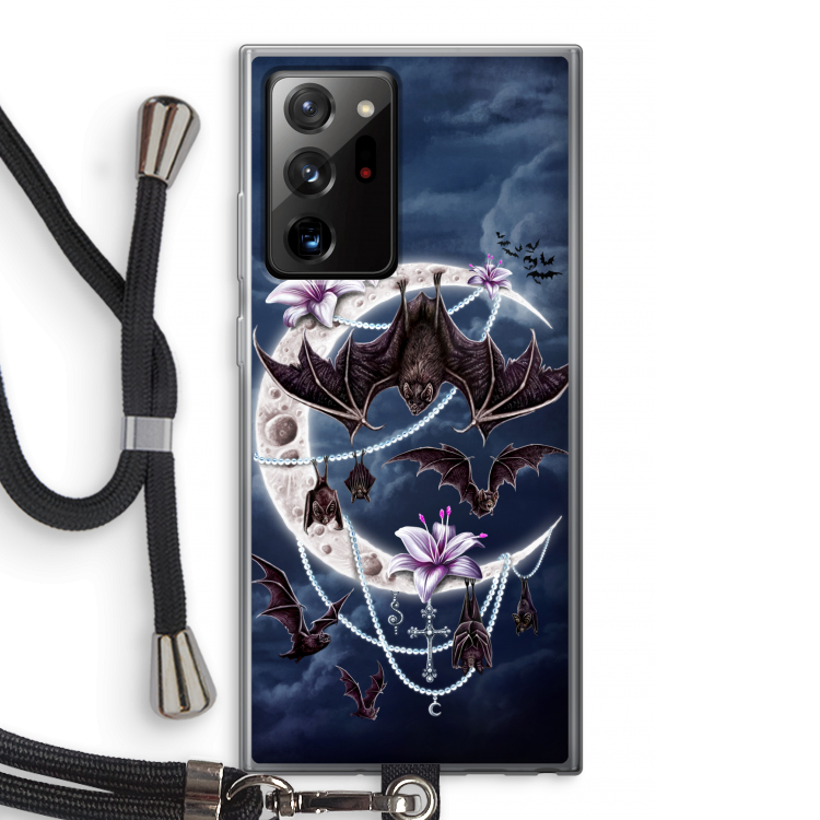 Vleermuizen Maan: Samsung Galaxy Note 20 Ultra / Note 20 Ultra 5G Transparant Hoesje met koord