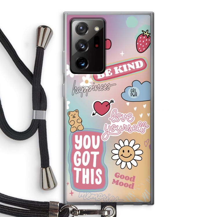 Positivity: Samsung Galaxy Note 20 Ultra / Note 20 Ultra 5G Transparant Hoesje met koord